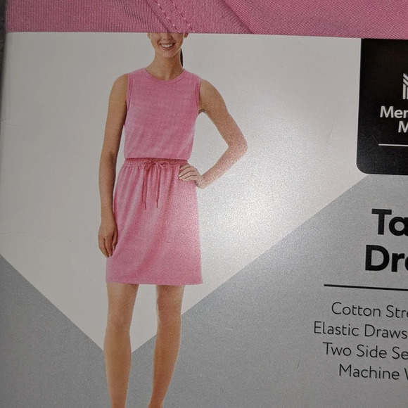 Member's Mark‎ Women Elastic Drawstring Sleeveless Tank Dress Pink Sz. Large NEW - Picture 5 of 6